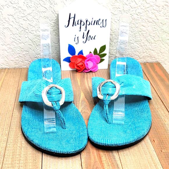 Chico's Circuitry Lizard Thong Sandals 8 - Picture 2 of 5